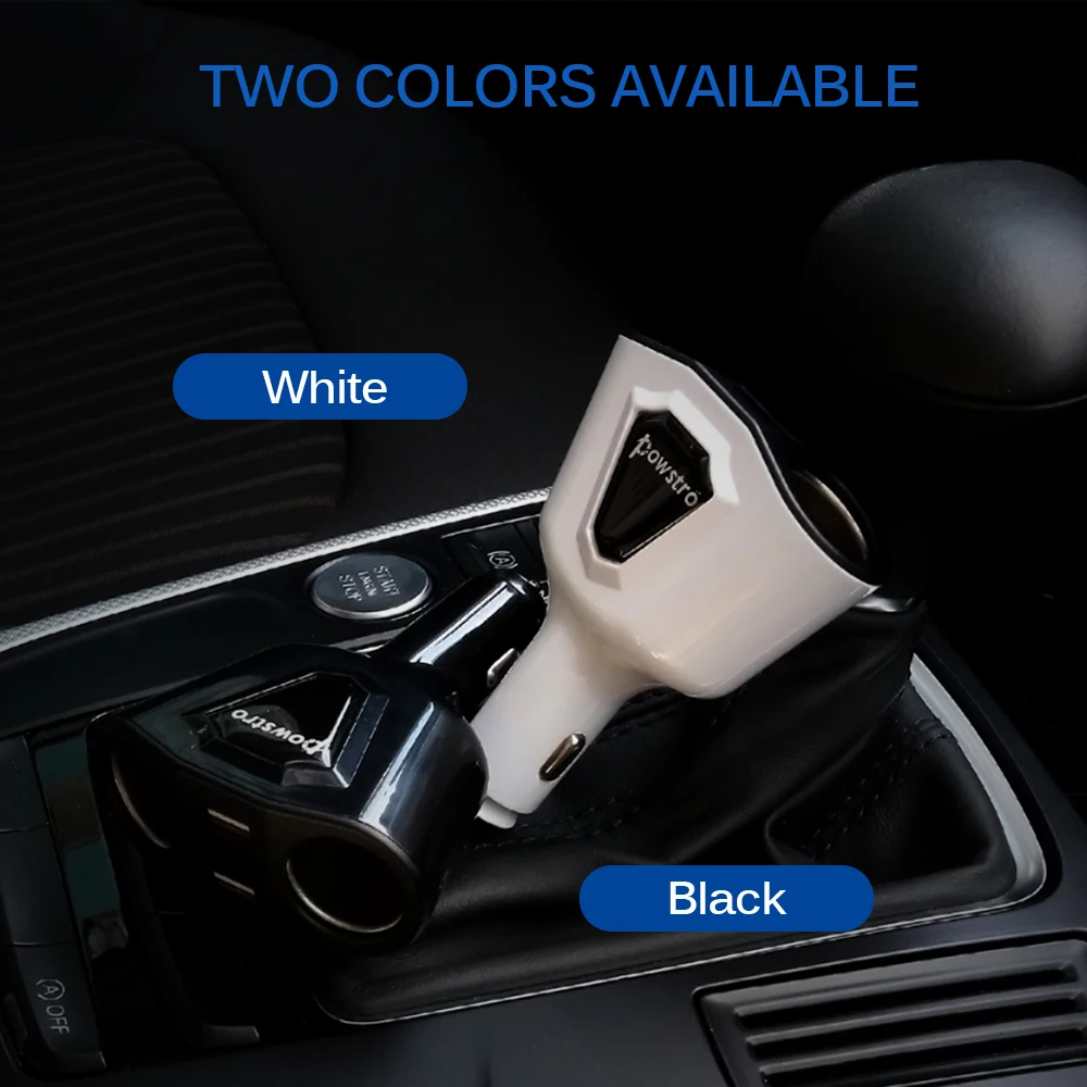 Powstro الإضافية 3.1a المزدوجة usb شاحن سيارة شاحن led السيارات ولاعة السجائر السلطة المقبس محول مع 2 منفذ ولاعة السجائر