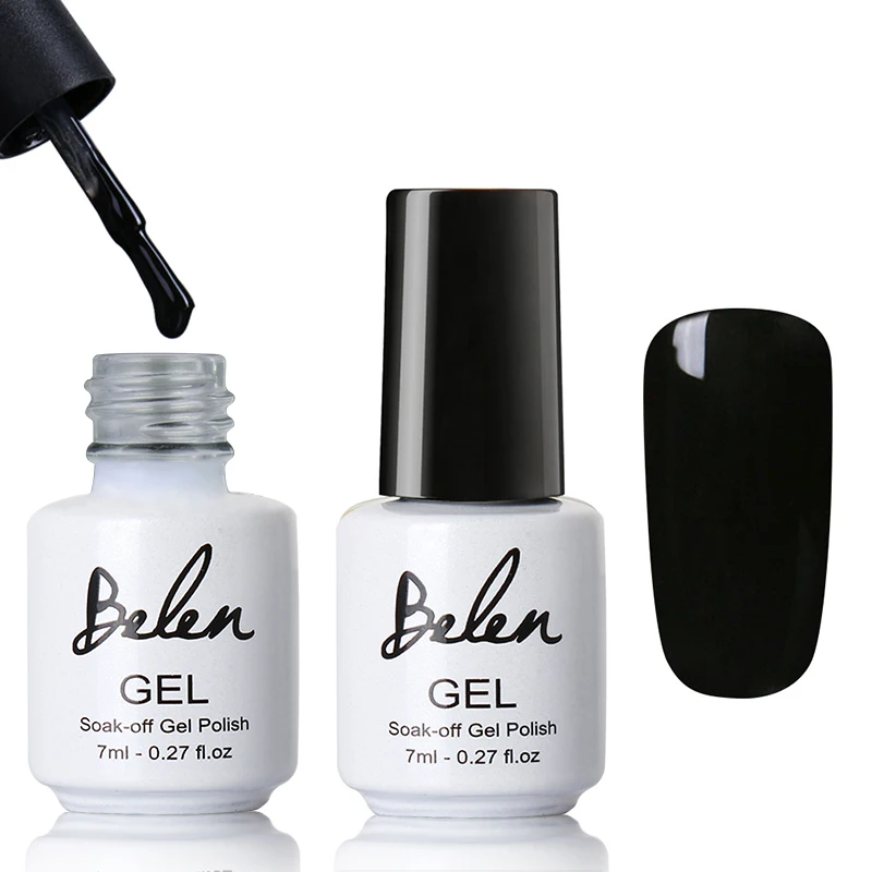 Belen 7 мл Лак для ногтей великолепного цвета Гель-лак для ногтей Vernis полуперманентный Гель-лак впитывающий лак для ногтей Гель-лак - Цвет: 40518 black