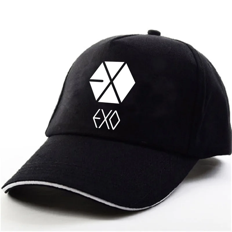 

YOUPOP KPOP EXO THE WAR Wolf EXACT EXODUS Album Baekhyun Chanyeol Black Baseball Cap Hip-hop Cap Men Women Hats