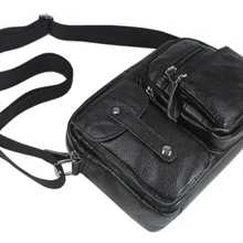 Мода кожа натуральная кожа сумка мужская кожаная сумка для мужчин Повседневное сумка через плечо черный маленький M156