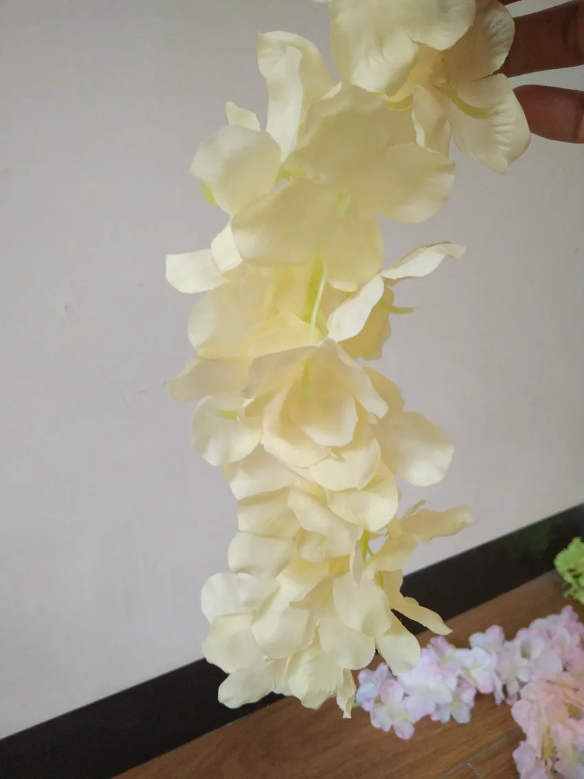 Upscale Artificial Silk Wisteria Flowers For DIY Wedding Arch Square Rattan Simulation Flowers Home Wall Hanging Decor Upscale Artificial Silk Wisteria Flowers For DIY Wedding Arch Square Rattan Simulation Flowers Home Wall Hanging Decor