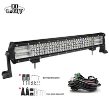 CO LIGHT 20” 20 Led Bar 8D 468W Led Strip for Lada Jeep Wrangler Jk Uaz Gaz Ford VW Off Road Combo with Wires Harness