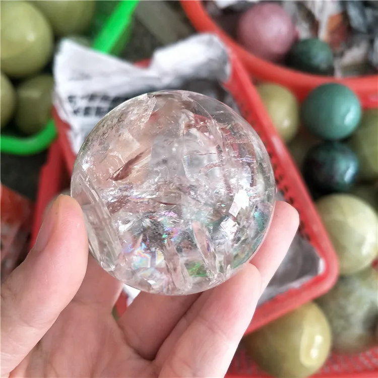 natural clear quartz crystal ball with beautiful cloudy 4 5cm healing