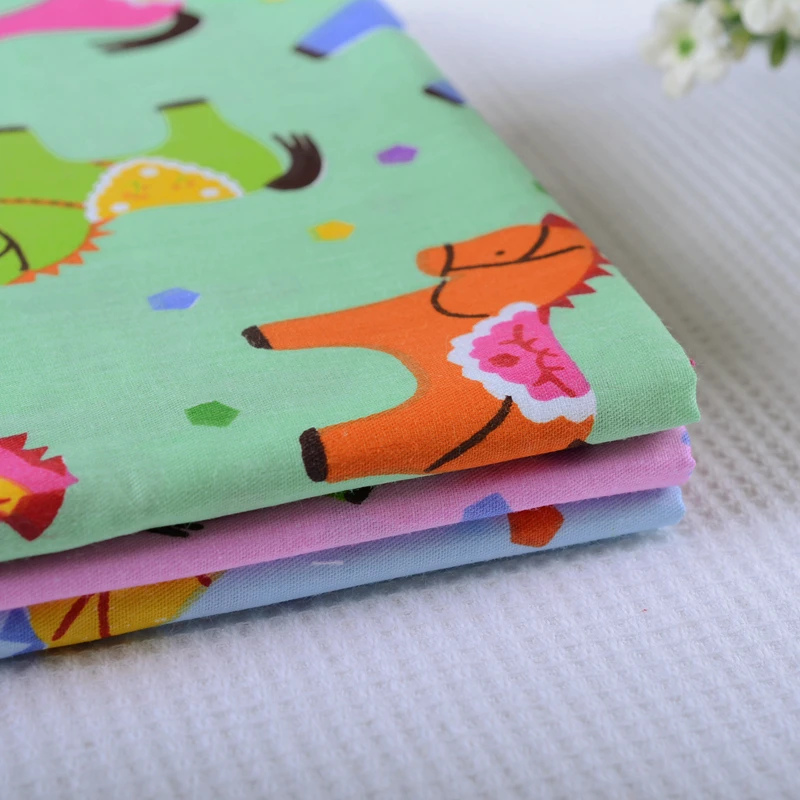 Half Meter 160*50cm Cute Horses Printed 100% Cotton Fabric for Children Bedding Sheets Pillows Twill Cloth Sewing Quilting | Дом и сад