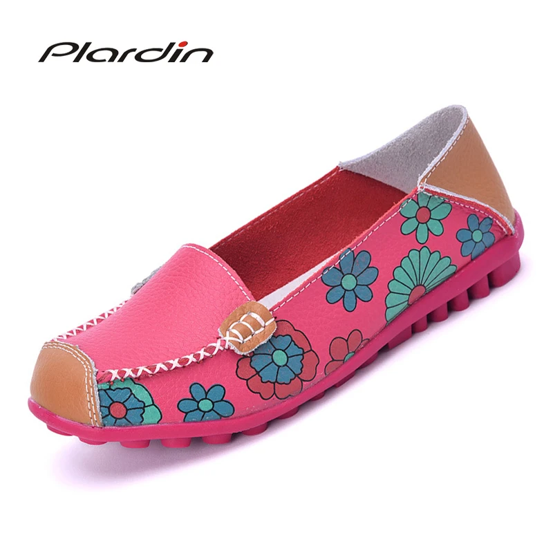 2017 Cow Muscle Ballet Summer Flower Print Women Genuine Leather Shoes Woman Flat Flexible Nurse Peas Loafer Flats Appliques 2017 Cow Muscle Ballet Summer Flower Print Women Genuine Leather Shoes Woman Flat Flexible Nurse Peas Loafer Flats Appliques
