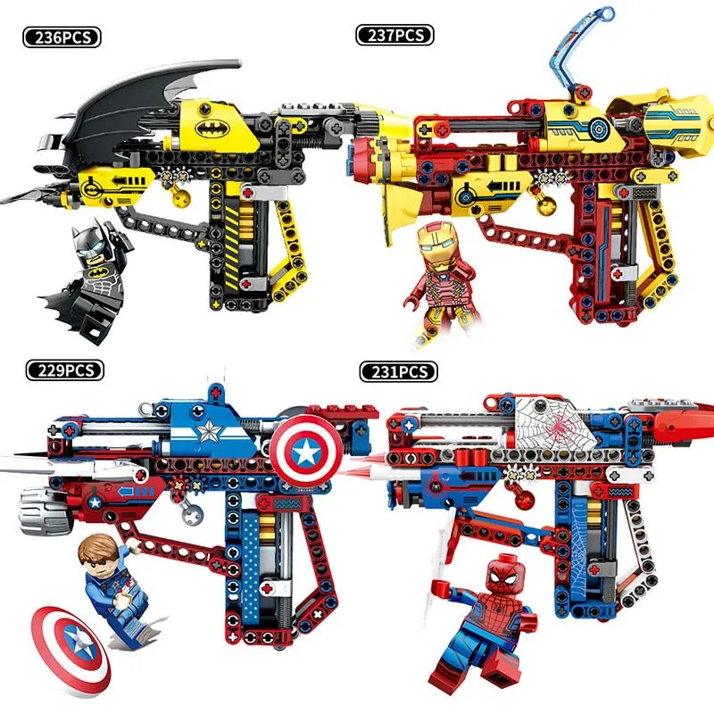 

Legoings Guns Marvel Avengers Infinity Wars Iron Man Spiderman Batman Model Building Blocks Bricks Toys Gun