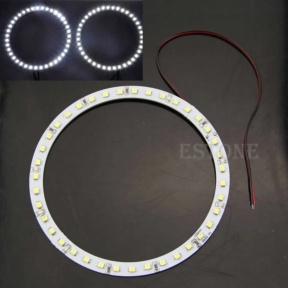 

YAM 1Pair 12V 120mm 1210/3528 39LED Car Angel Eyes Halo Ring Light Headlight White Light