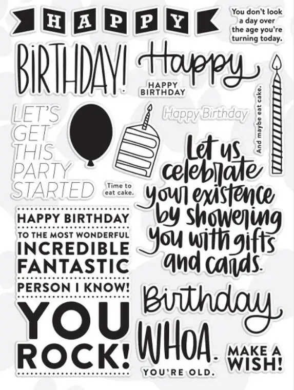 

Birthday Happy Transparent Clear Silicone Stamp/Seal for DIY scrapbooking/photo album Decorative clear stamp sheets A1860