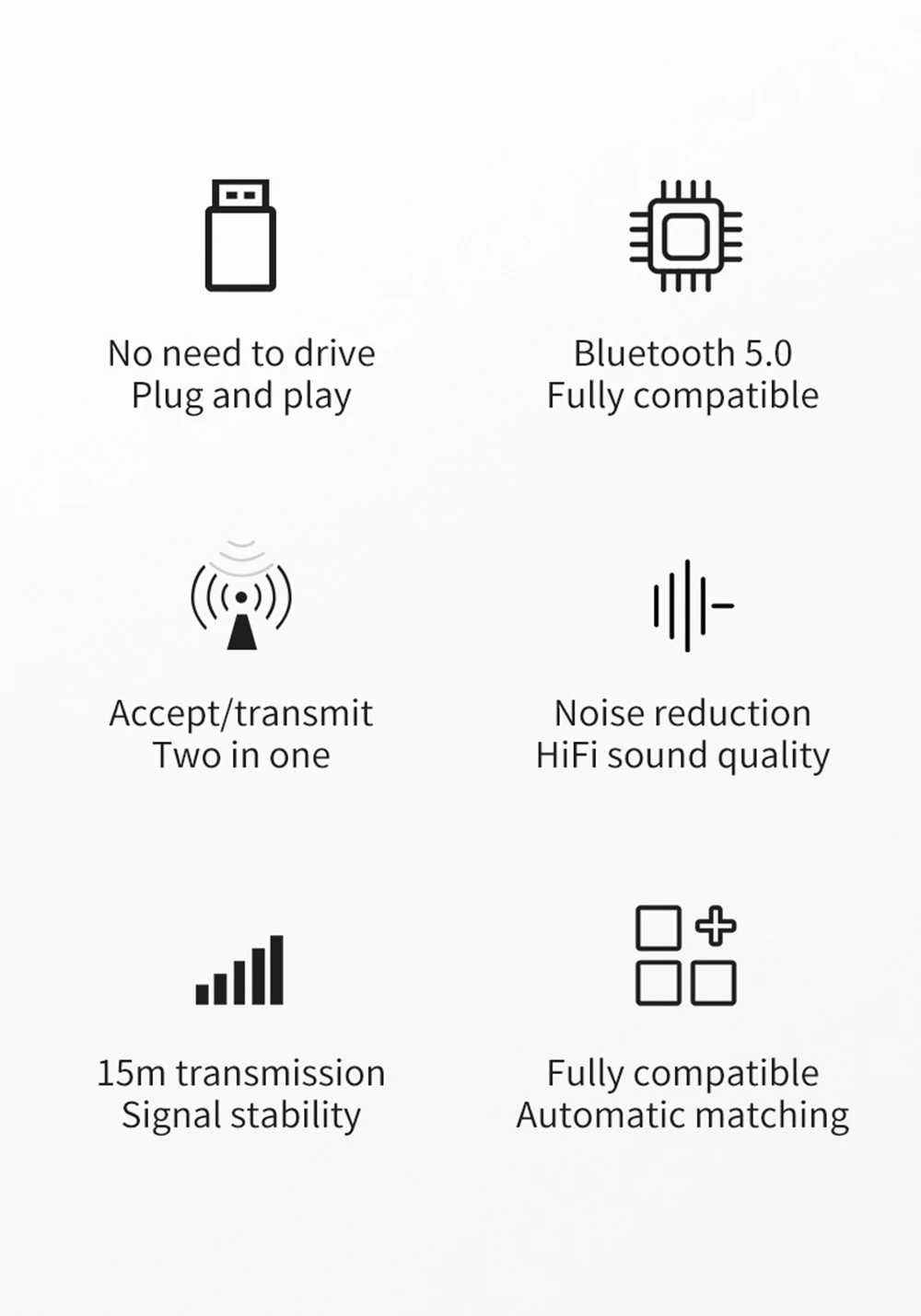 JINSERTA Новинка 2 в 1 USB Bluetooth 5,0 Аудио приемник и передатчик 3,5 мм AUX адаптер для ТВ ПК автомобильные Bluetooth наушники