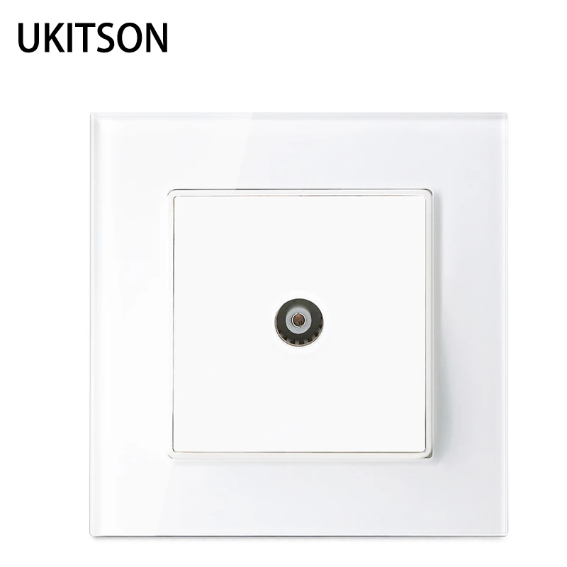

Crystal Glossy Glass Plate Coaxial TV Socket Panel CE Mark ATV Plug Interface