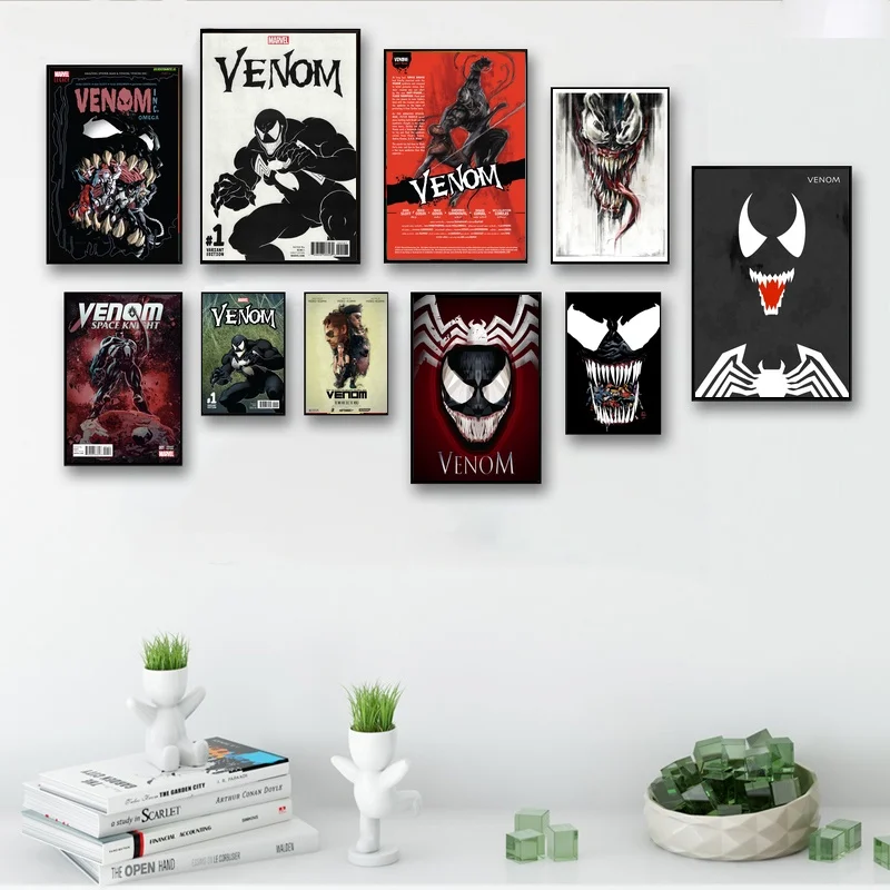 

Modular Pictures Painting Wall Artwork Home Decoration Nordic Canvas Prints Watercolor Venom Movie Poster For Bedside Background