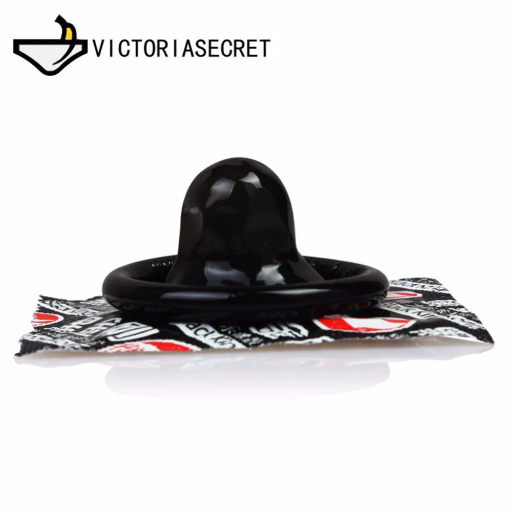 10 Pcs Black Condoms Slim Penis Sleeve Long Lasting Natural Latex Lubricated Condoms Men Contraception Sex Products Cock Ring