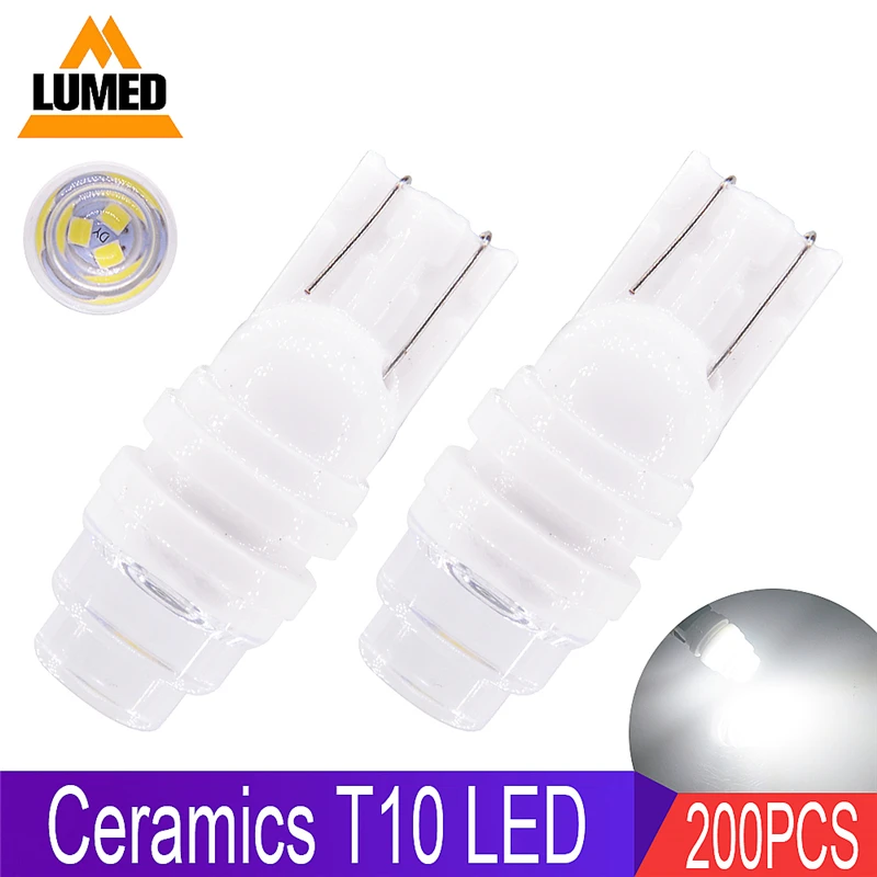

200x T10 LED W5W Car light Bulb LED Para Auto Interior Side light Silica gel Marker Lamp Ceramics Bulb DC12V