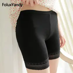 Новые пикантные безопасности Короткие штаны плюс Размеры Для женщин модал тонкий растягивается кружевные короткие брюки летние шорты DDHP01-2