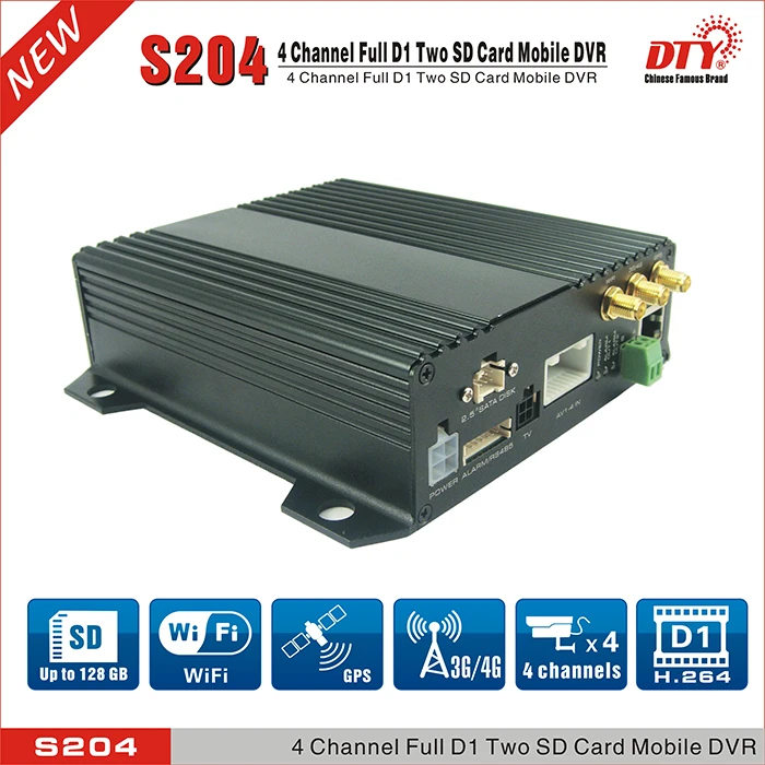 DTY S204-4GW дистанционно монитор 4g mdvr Профессиональный h.264 Мини 4 камеры gps wifi Автомобильный видеорегистратор