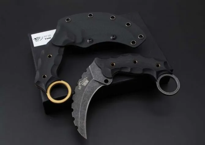 Один выживания Karambit Ножи AUS-8 лезвие G10 Ручка Малый Охота Тактический Ножи лагерь спасения Инструменты multi Ножи для шашлыков Открытый