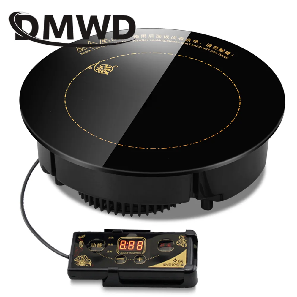 DMWD 2000W/2200W Round Electric Induction Cooker Embedded Mini