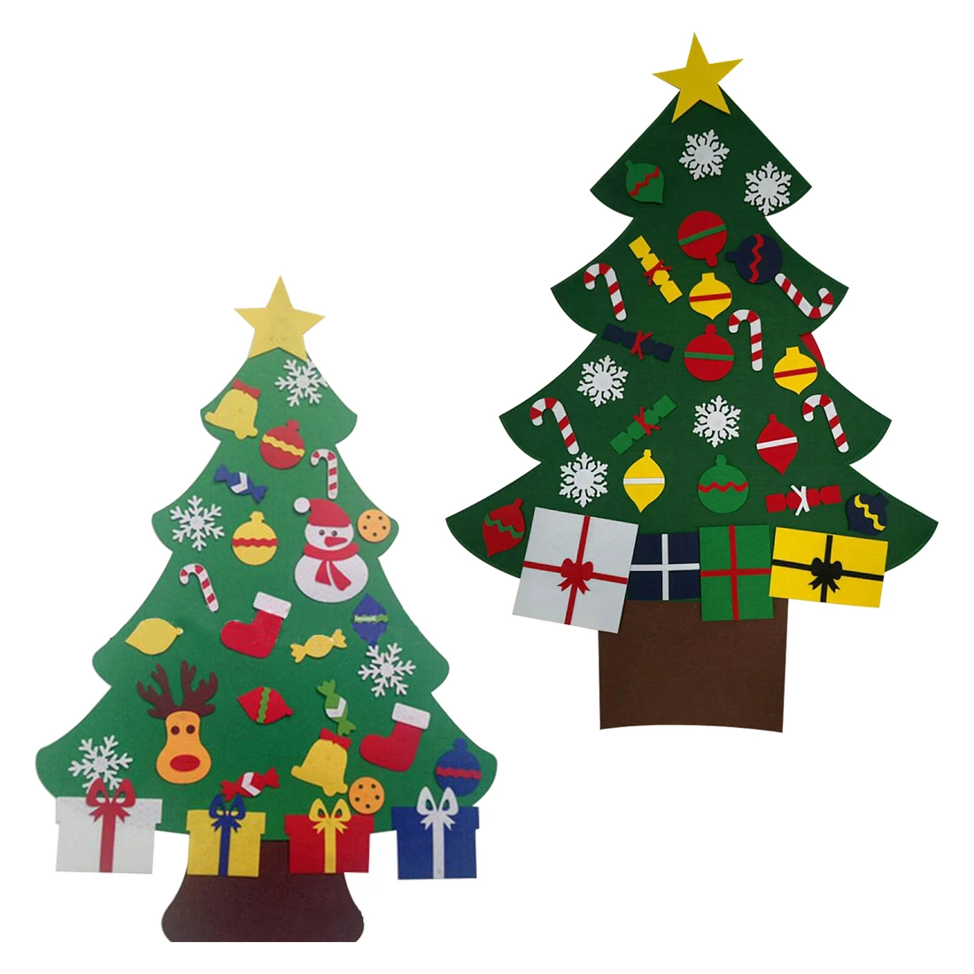 

Hot Sale Kids DIY Felt Christmas Tree with Ornaments Children Christmas Gifts 2018 New Year Door Wall Hanging Xmas Decoration