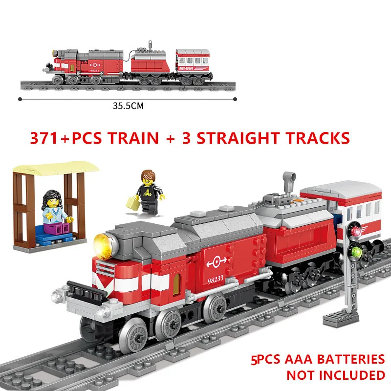 2019 Kids Birthday Gift Bricks Compatible DIY Models Electric Toys Train Tracks Building Blocks Toys for Boys Girls