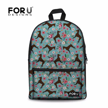 

FORUDESIGNS Laptop Backpack Female Large Capacity Preppy Style School Backpacks for Teenager Girls Miniature Pinscher Rucksack