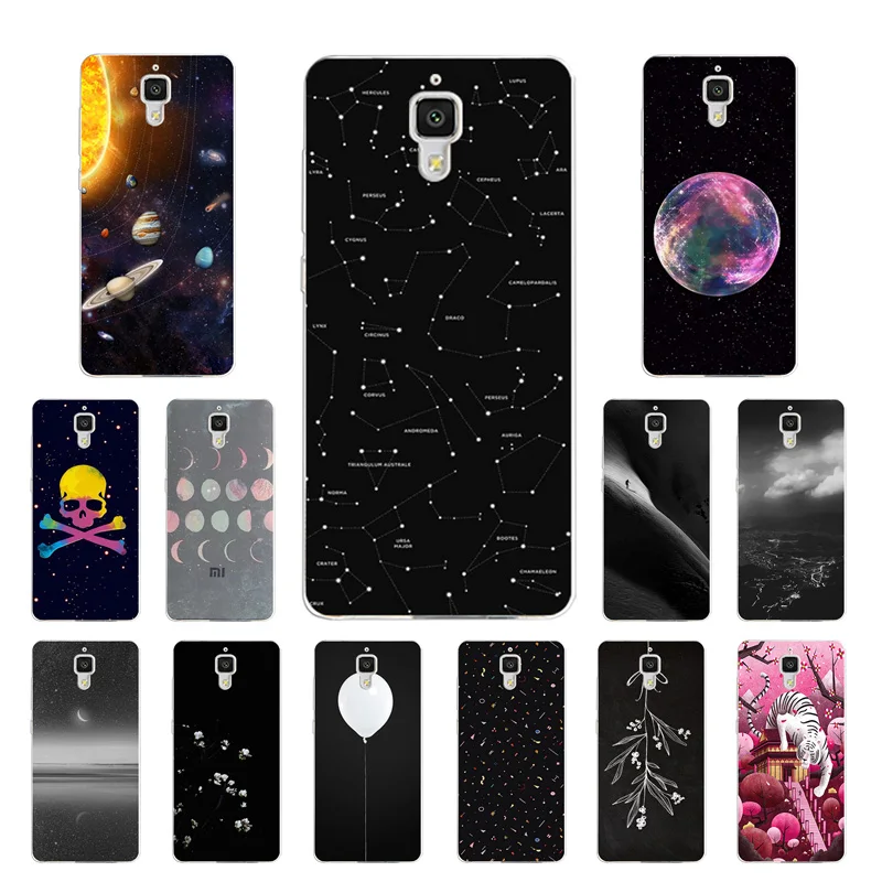 

for Xiaomi Mi4 M4 Case Silicone Tpu Case for Xiaomi M4 Mi 4 Soft Back Black Cover Case Const Printing for Mi 4 Shell
