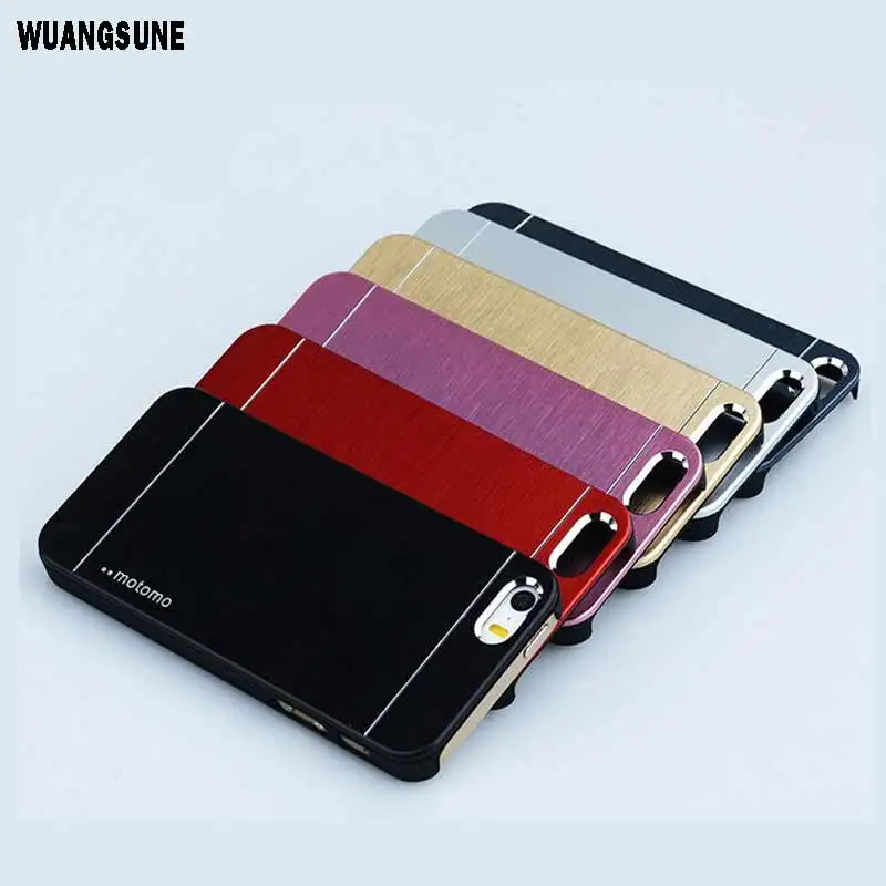 

2017 New Luxury Hard Aluminum Metal + Soft TPU frame Case for Apple iphone4 4S 5 5S SE Phone Accessories Hard Back Cover