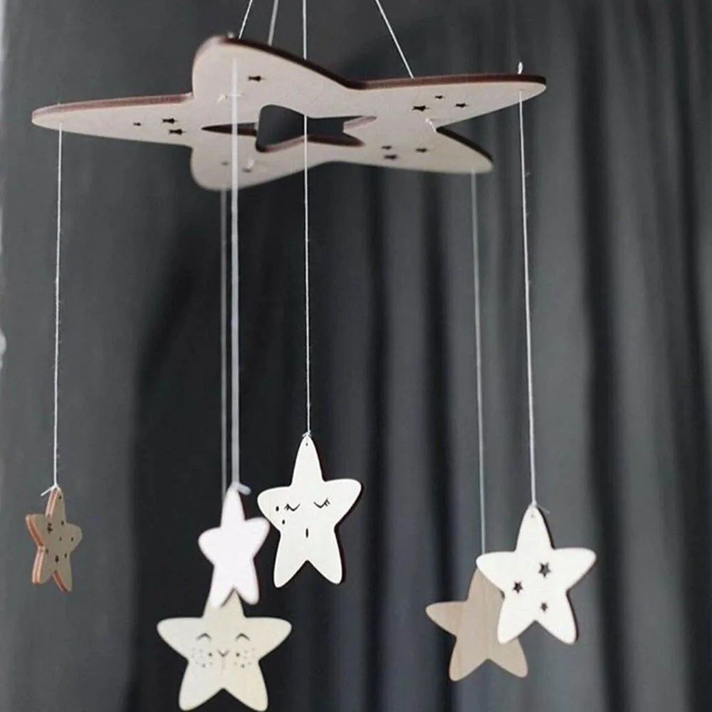 

Baby Baby Rattles Mobile Wooden Beads Wind Chimes Bell Toys For Kids Room Bed Hanging Decor Tent Decor Photography Props Gifts