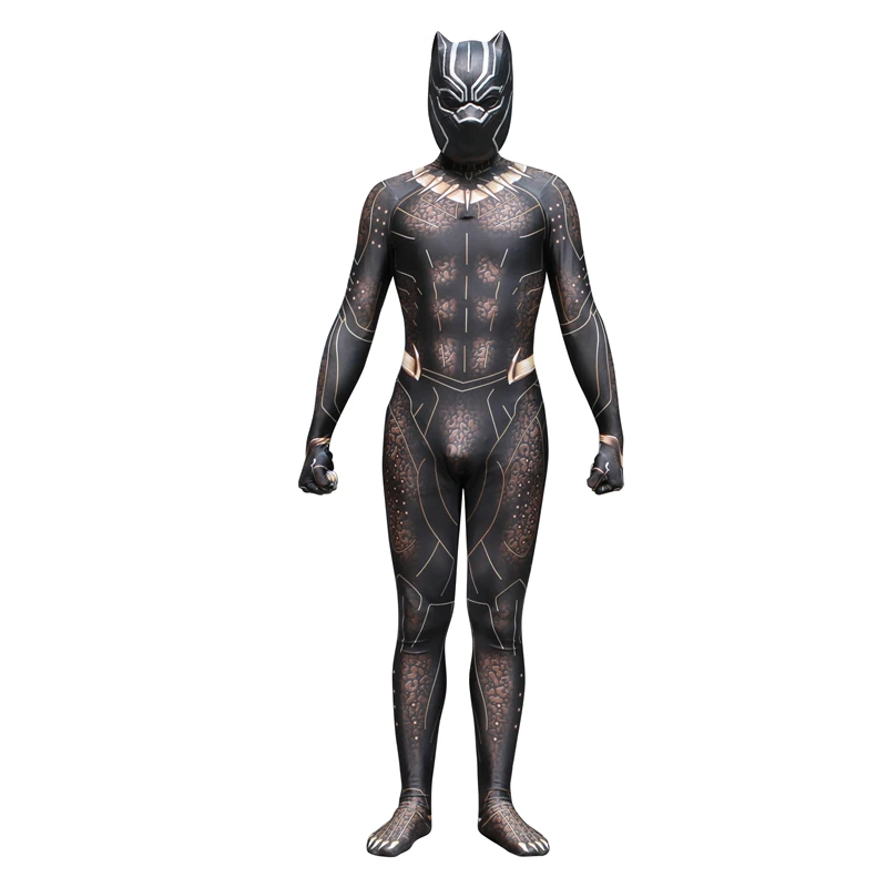 Черная пантера Erik Killmonger Золотой ягуар Косплей Костюм Комбинезон Необычные Zentai маска