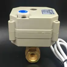 Латунь 2-Way DN10 моторизованный шаровой клапан с ручным управлением T10-B2-B BSP/NPT3/8 ''DC12V DC24V 2/3/5/7 провода