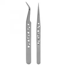 Немагнитные стальные антистатические пинцеты для ногтей девять отверстий инструменты для маникюра