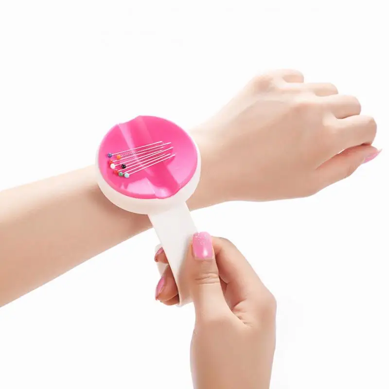 

Colorful Wrist Portable Pin Sewing Storage Box Weave Accessories Magnetic Iron Catcher Neddlework DIY Needle Kit Tool