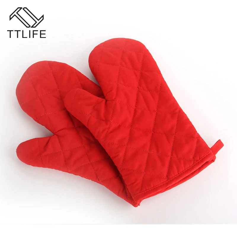 

TTLIFE Kitchen Cooking Microwave Oven Mitt Insulated Non-slip Glove Cake Bakeware Heat Resistant Oven Mitts Glove