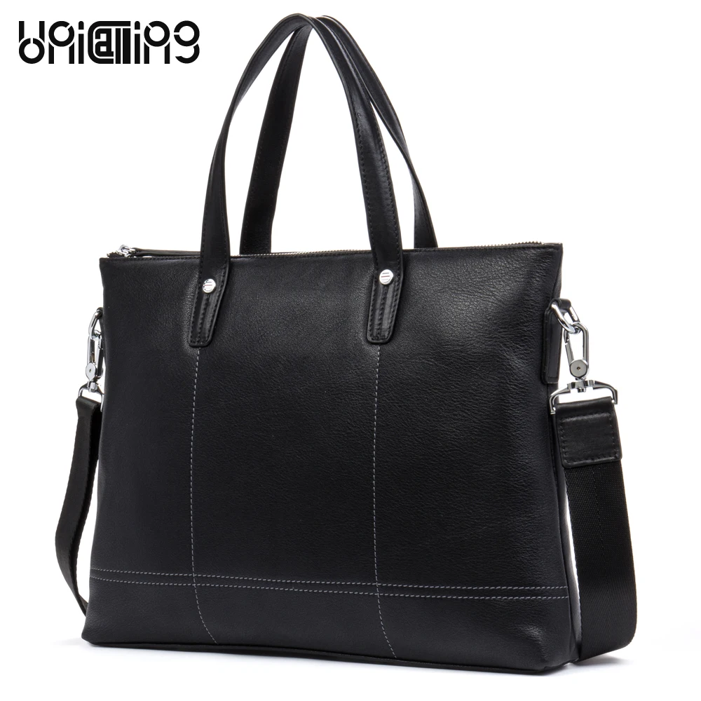 

UniCalling premium leather man bags new style casual men leather bag brief luxury real cow leather men tote handbag cross body