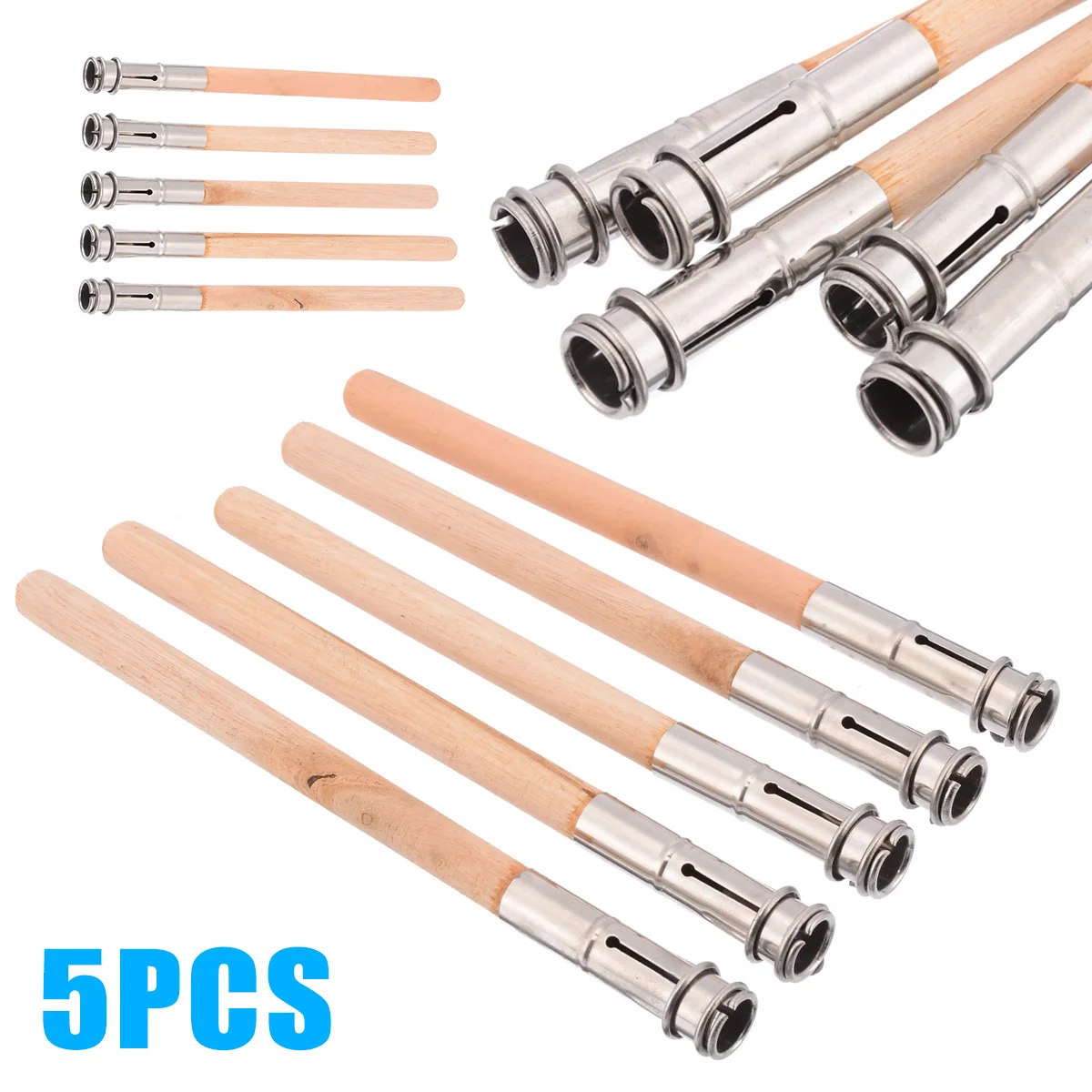 5pcs Wooden Pencil Extender Lengthener Adjustable Pencil Extender Holder Sketch School Office Art Write Supply Tool