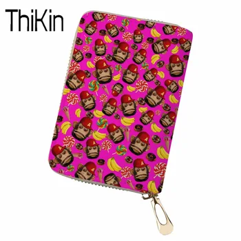 

THIKIN Women Business Card Holder Men Card & Id Holders Teen Girls Card Holder Monkey Print Wallet Case Ladies Cardholder Wallet