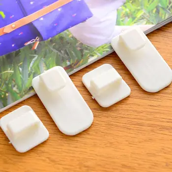 

2 pairs/set Remote Control Sticky Hook Set ABS Wall Mounted Shelves TV Remote Control Strong Hanger Storage Holder