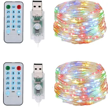

USB String Lights with Music 8 Modes 17 Keys Remote Control Fairy Lamp Decorations _WK