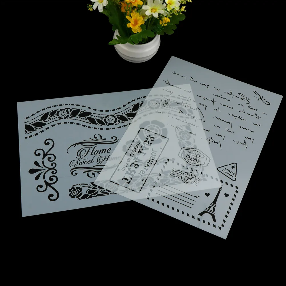 Decorative Embossing Letters Lace frame Craft Layering Stencils For