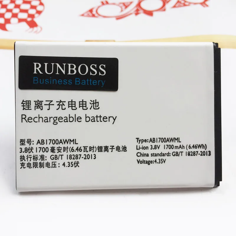 

1700mAh AB1700AWML Battery For PHILIPS S388 CTS388 Rechargeable Built-in Mobile Phone Battery