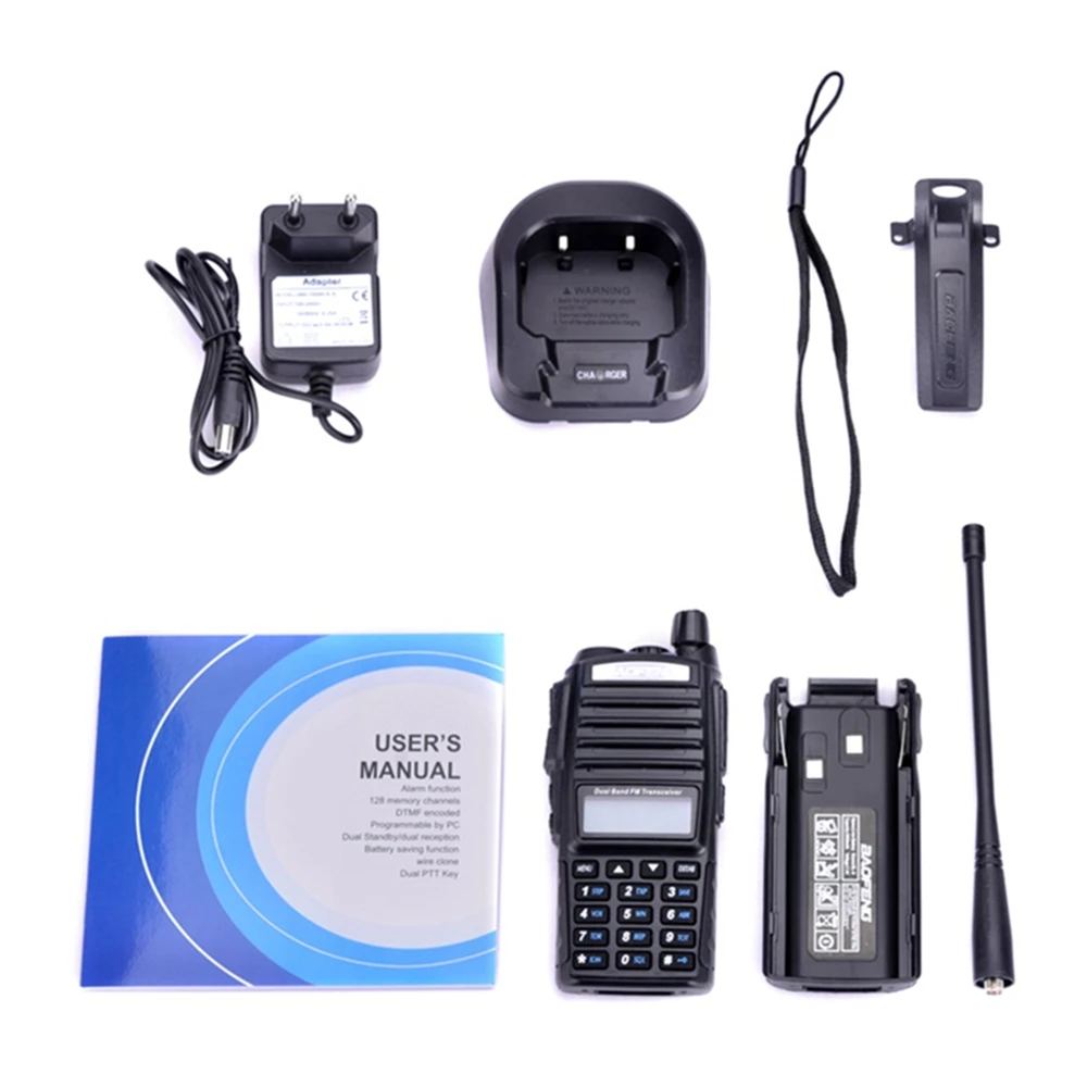 2 шт. Baofeng UV-82 Двухканальные рации 10 км Dual Band 136-174/400-520 мГц FM ветчиной двухстороннее радио УКВ long range трансивер радиостанция рация автомобильная радиостанции