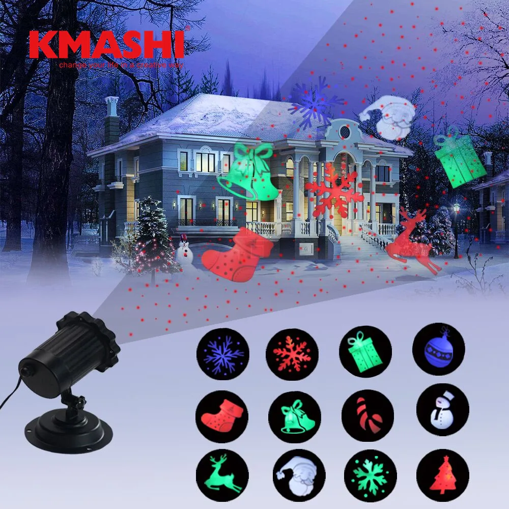 

Kmashi Christmas Laser Light Waterproof IP65 Christmas Led Landscape Spotlight Red Laser Show Rotating Outdoor Projection Light
