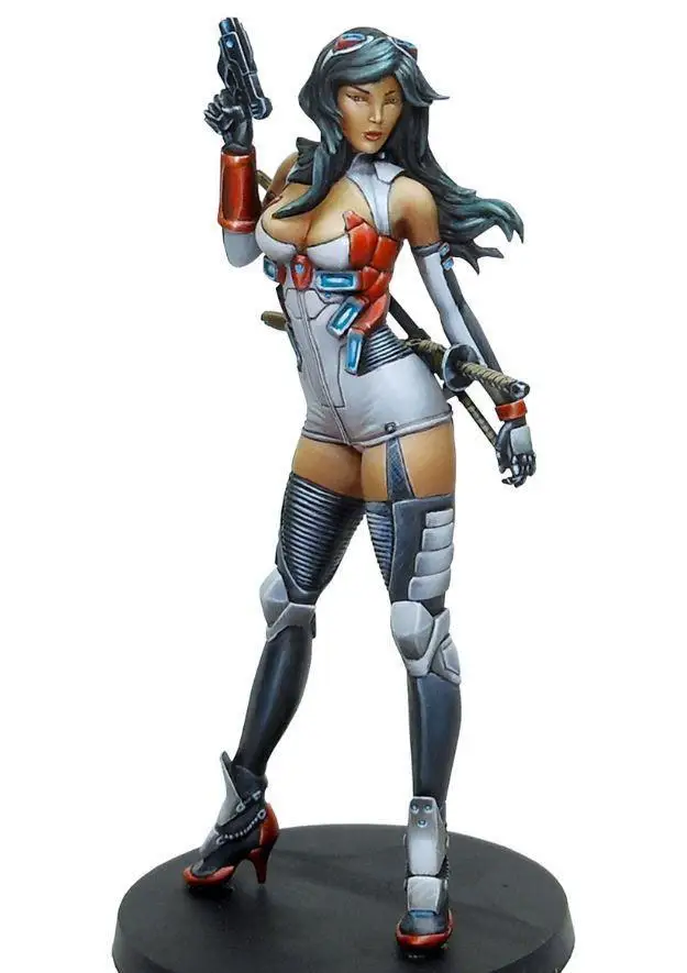 

Unpainted Kit 1/24 75MM Pilot girl fantasy WITHOUT BASE figure Historical Resin kit miniature model