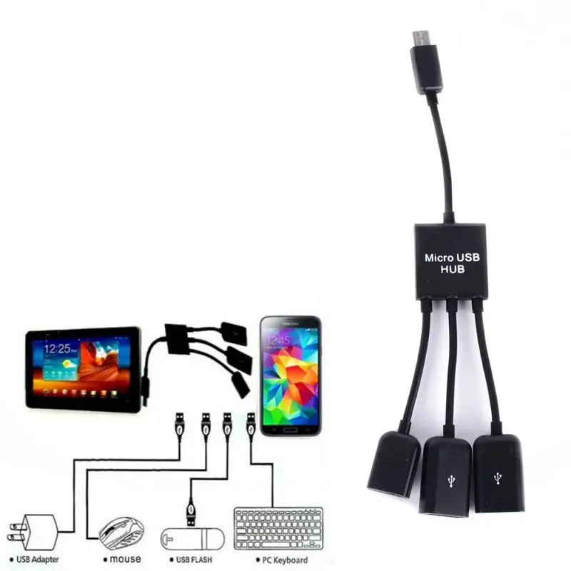 

3 in 1 Micro USB OTG Cable Data Transfer Micro USB Male to Female Adapter Game Mouse Keyboard Adapter Cable For Phone Xiaomi