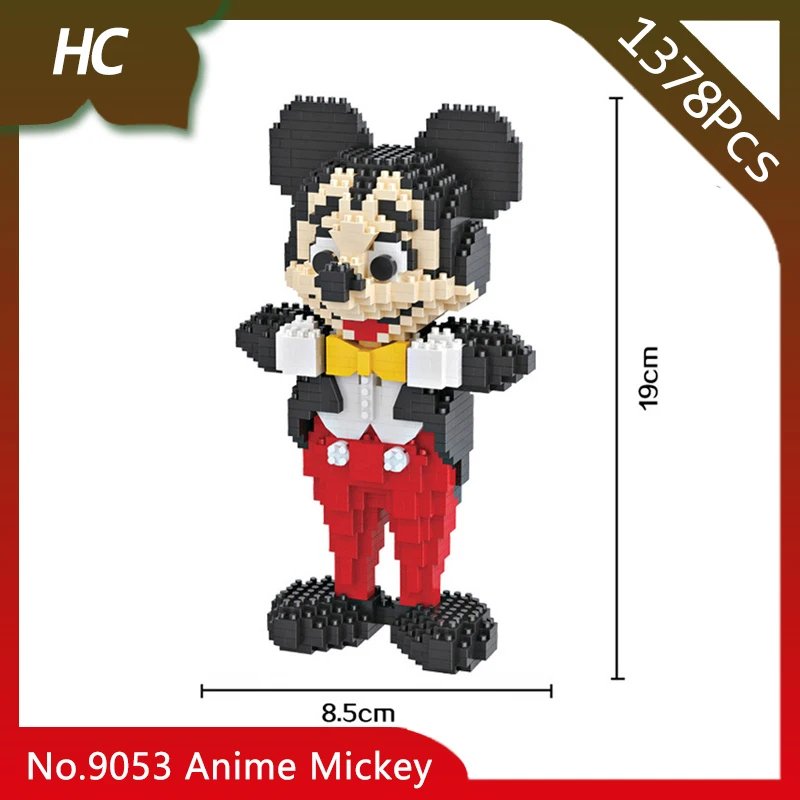 

HC 9053 1378Pcs Diamond Series Anime Mickey the Gentleman Model Building Micro Blocks Set Bricks Compatible with Legoings