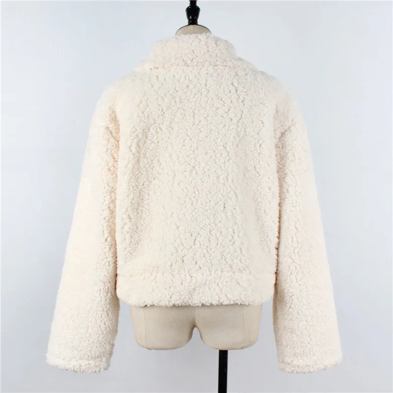 Women's clothing autumn winter short jacket new imitation lamb hair camel color coat warm fur flap fur soft plush fur (8)