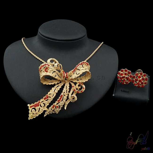 

Yulaili 2017 Free Shipping Bow knot Design High Quality Necklace Earrings Two Jewelry Sets