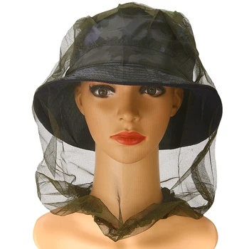 

1Pcs Anti-mosquito Hat Head Net Protector Bee Bug Mesh Insect Face Protector Outdoor Fishing Hunting Net Hat Mask Cap