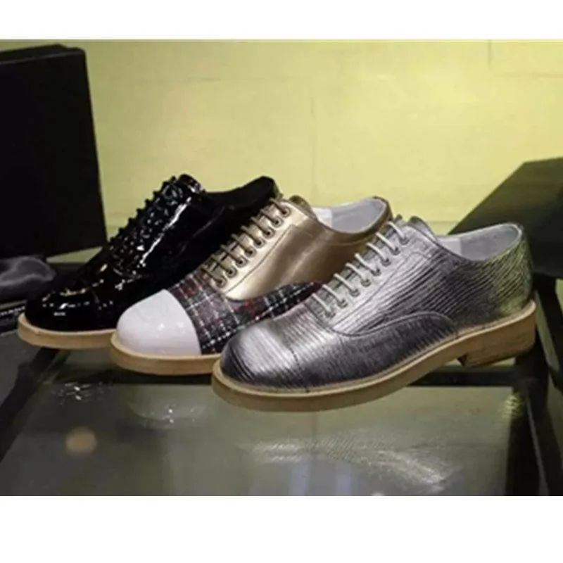 

EU35-40 British Style Loafers Women Mixed Colors Round Toe Casual Flats Shoes Woman Patent Leather Lace Up Women Daily Shoes Zap