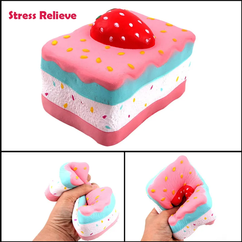 Вязкой Kawaii клубничный торт Забавная детская игрушка антистресс Ароматические