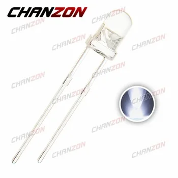 CHANZON 100pcs LED 3mm White Clear Lens Round Top 3 mm Transparent Ultra Bright LED Light Emitting Diode Lamp 3V PCB Components